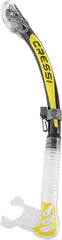 CRESSI Alpha Ultra Dry snorkel front view showing dry-top and low-drag profile for confident breathing