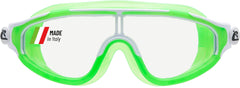 CRESSI Baloo front view showing compact single-lens and vibrant lime color for visibility
