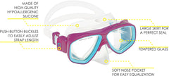 Cressi Brisa mask close-up of silicone skirt and tempered lens for clear sight