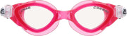 CRESSI Crab front view showing pink frame and clear lenses, comfortable fit
