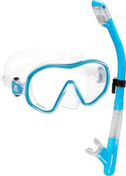 CRESSI F-Dual mask front view showing wide lens and clear visibility benefit