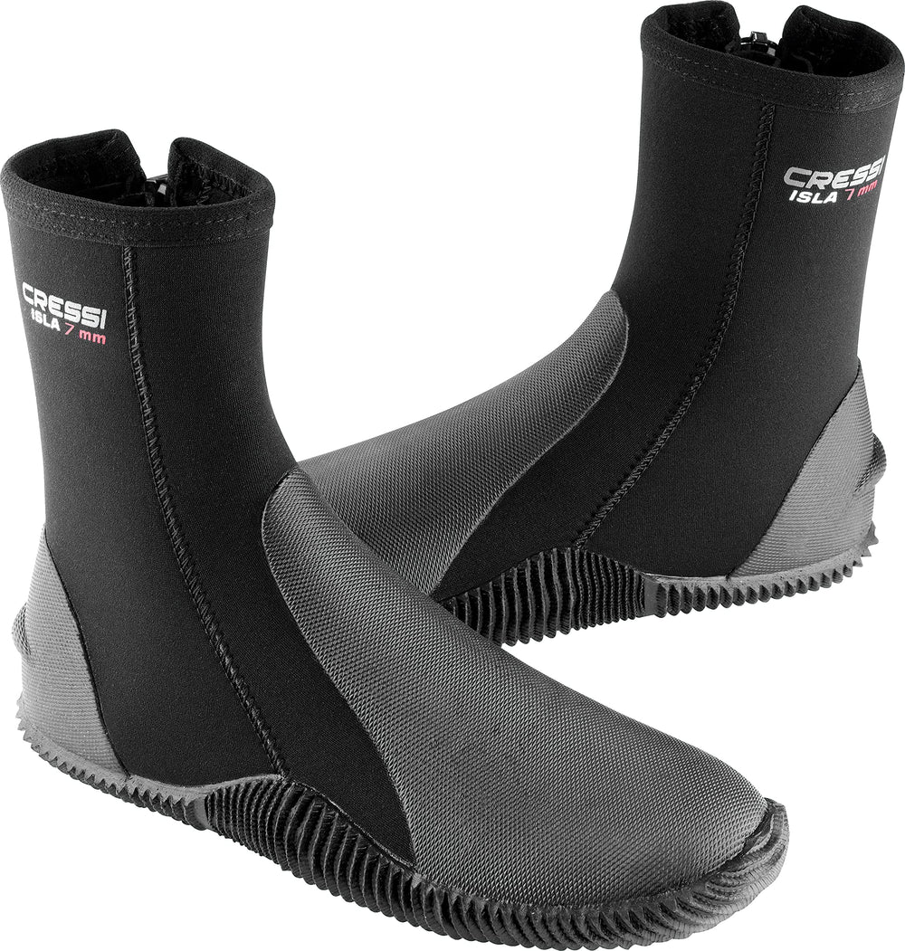 Cressi Isla front profile showing boot shape and snug fit benefit