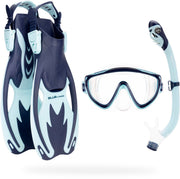 Cressi Tinetto mask front view showing wide lens and secure fit benefit clarity