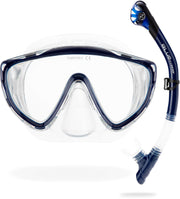 Cressi Tino mask front view showing wide lens for improved visibility