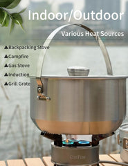 CretFine detachable handle attached to pot, secure grip and compact storage