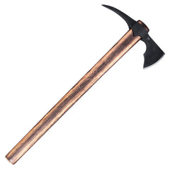 CRKT Odr handle closeup of fire-treated Tennessee hickory for improved grip and strength