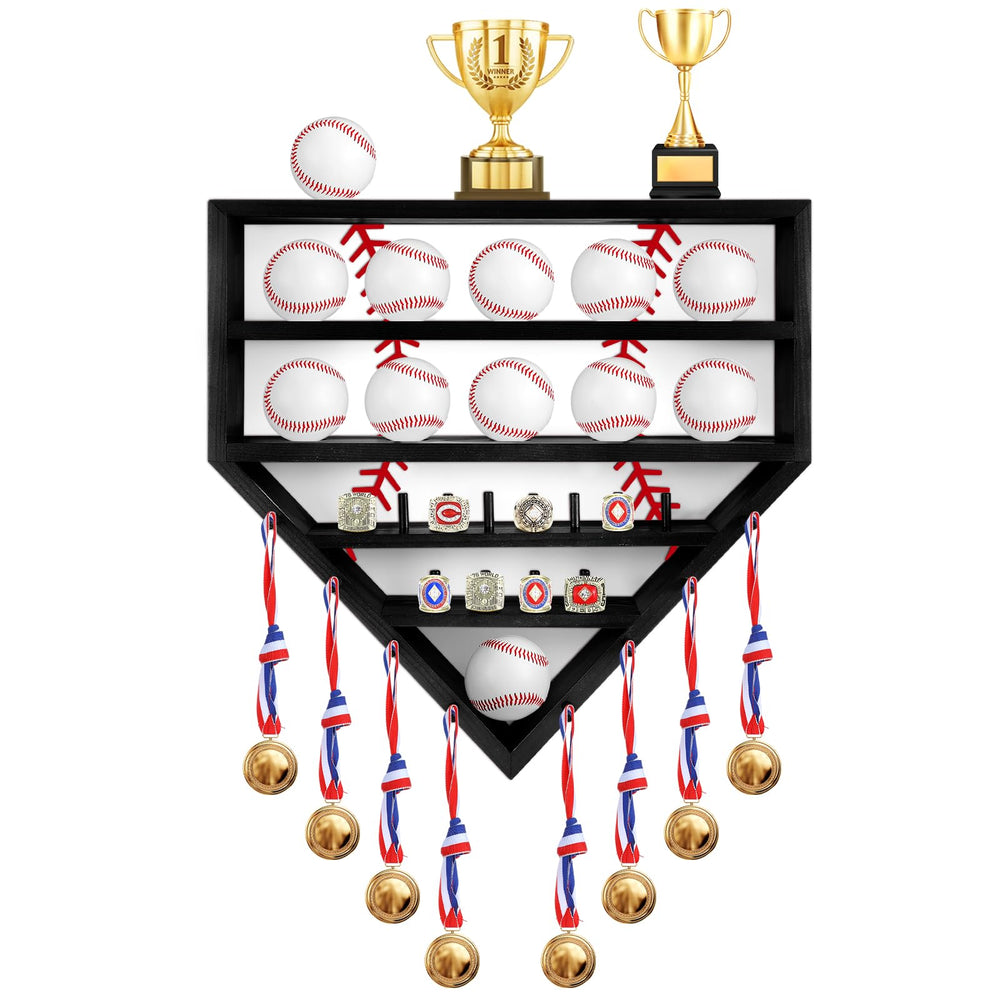 CroBlissful front view of black wooden display case showing organized memorabilia for elegant presentation