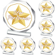 CroBlissful front view showing gold star and clear acrylic, elegant award display