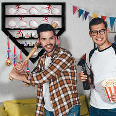 CroBlissful close-up of top shelf holding a trophy and photo, highlighting display versatility and styling