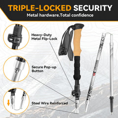 Croosseoutdoors metal flip-lock detail secures pole sections reliably