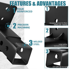 CROSSHIP receiver opening with bike rack inserted for easy loading