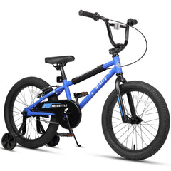 cubsala front profile of blue bike showing BMX-style frame and controls for easier learning