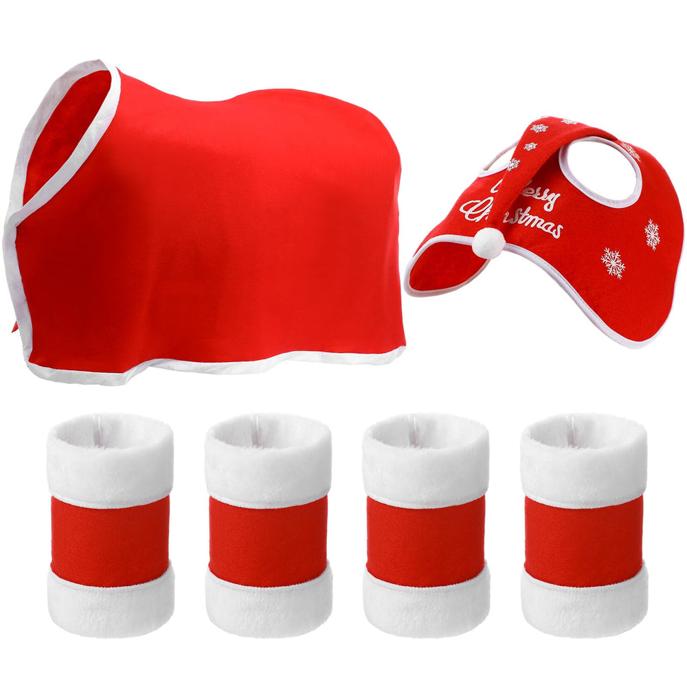 Cunno full set front view showing festive red-and-white outfit benefit: instant holiday look