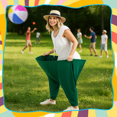 Cutecrop player wearing pant while teammate tosses showing active play
