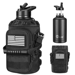 CVLIFE front view showing insulated bottle and pouch for durable hydration