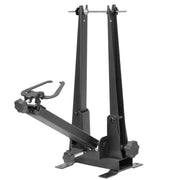 CyclingDeal front view of truing stand showing stable base and arms for accurate alignment