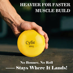 Cyfie single weighted baseball close-up highlighting durable shell and consistent feel