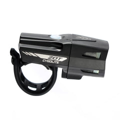 Cygolite Zot illuminating road at night with wide beam for safer riding