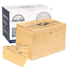 CYPRESS SUNRISE front-view maple box showing tidy storage benefit