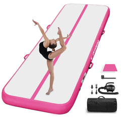 CZGBRO front view of pink air mat showing full length and landing surface benefit