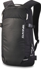 Dakine Poacher 14L front profile in black showing slim fit and pockets, ideal for light backcountry