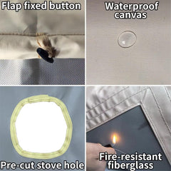 DANCHEL OUTDOOR Velcro rain flap detail showing secure closure to keep out wind and rain