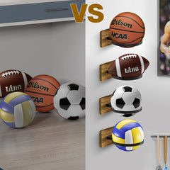 Daoun side profile of a basketball in the cradle for secure, easy access