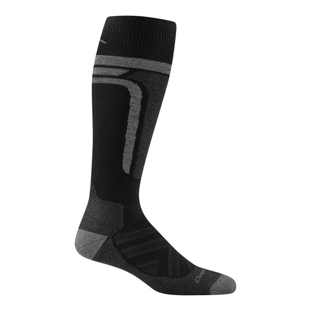 Darn Tough Edge front view showing sock cuff and branding, durable comfort