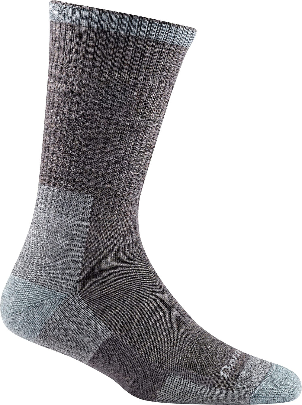 Darn Tough front packaging view showing shale color and boot sock benefit