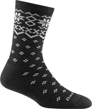 Darn Tough close front view of charcoal Shetland Crew showing fit and cuff comfort