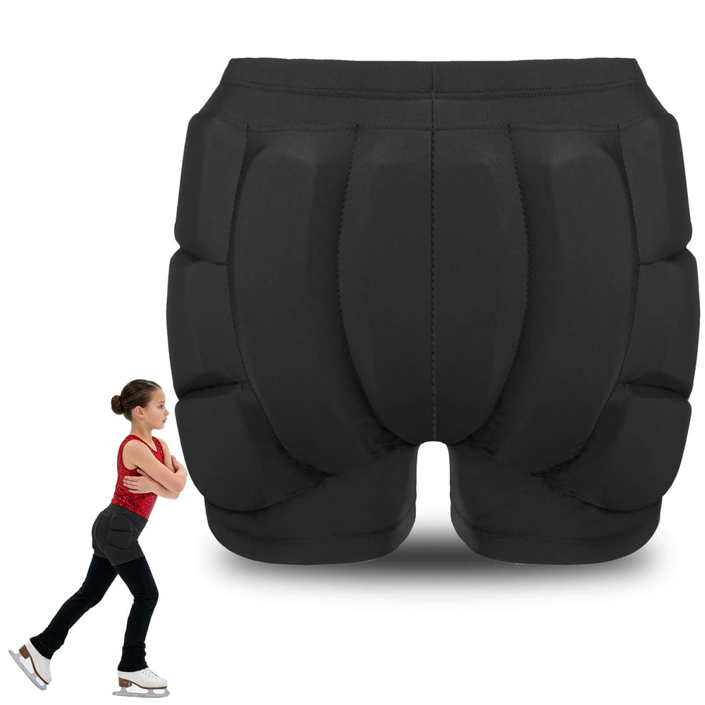DBaoXiaoMu front view of black padded shorts showing full coverage and protection