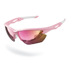 DEAFRAIN front view of sunglasses showing sleek sport fit and lightweight comfort