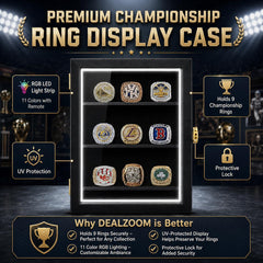 DEALZOOM close-up of RGB LEDs highlighting ring details and color options