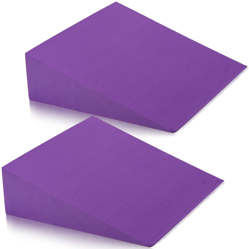 DEAYOU front view of two purple wedges showing stable base and ramp benefit