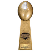 Decade Awards front view of 16 inch gold tower trophy highlighting presence and prestige