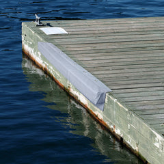 DECOHS bumper installed on dock edge securing boat contact and stability