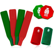 Deekin front view of full 7-piece referee set showing clear colors and portability