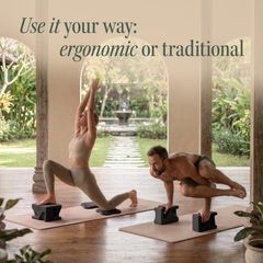 Deep-Zen blocks in use during Chaturanga showing improved wrist alignment and stable support
