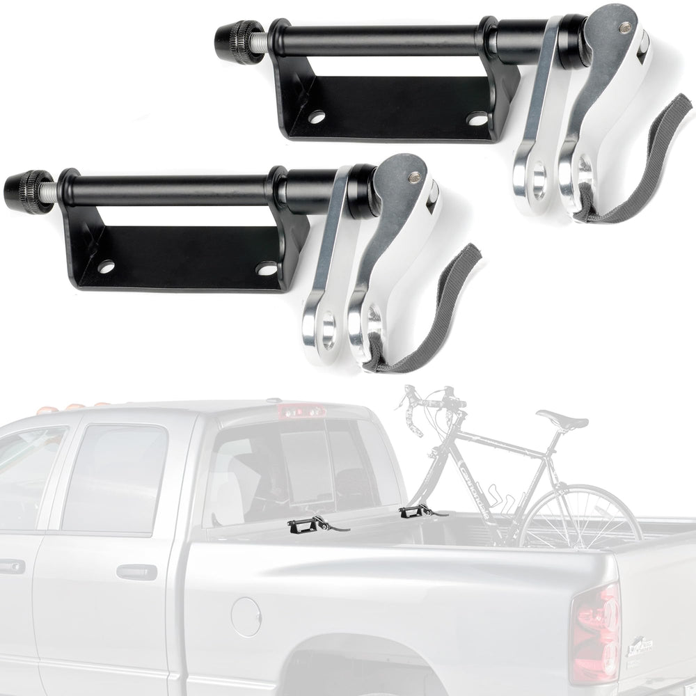 Delta front view of two bike fork mounts showing compact secure hold