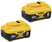 DEWALT front view of dual pack showing two batteries for longer runtime
