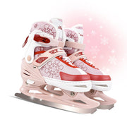 DFXLF front view of red ice skate showing supportive shell and fit