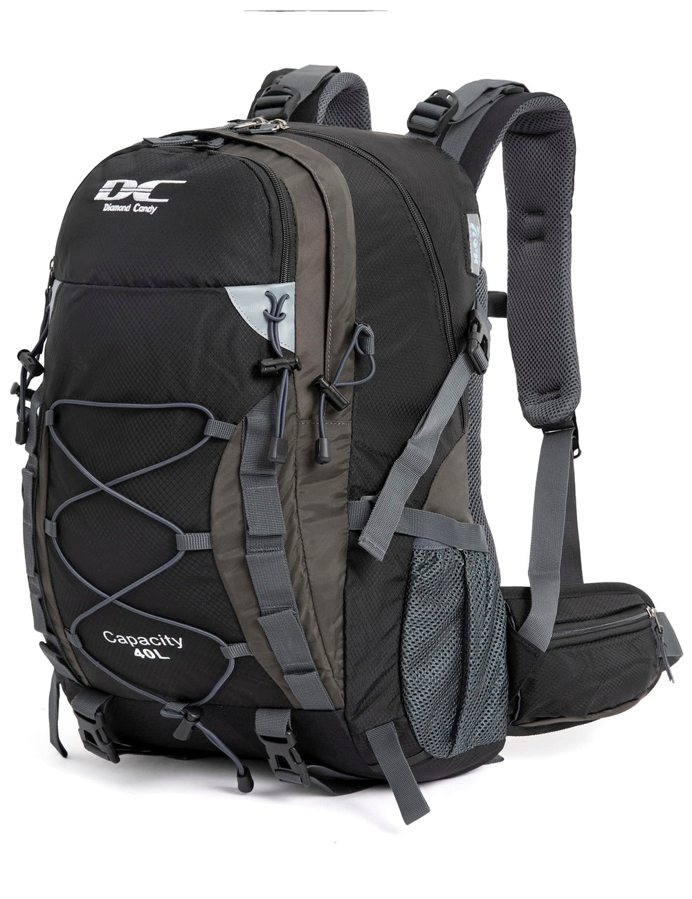 Diamond Candy front view showing organized compartments and durable fabric benefit: keeps gear tidy