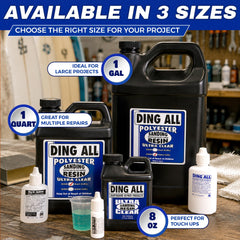 Ding All sanding resin hot-coat sanded smooth showing easy sanding benefit