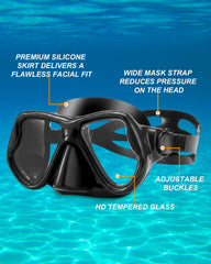 DIPUKI tempered glass panoramic lens offering 180° underwater visibility and durability