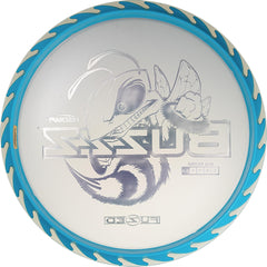 Discraft Fuzed Z Buzzz backstamp detail displaying artwork and brand durability