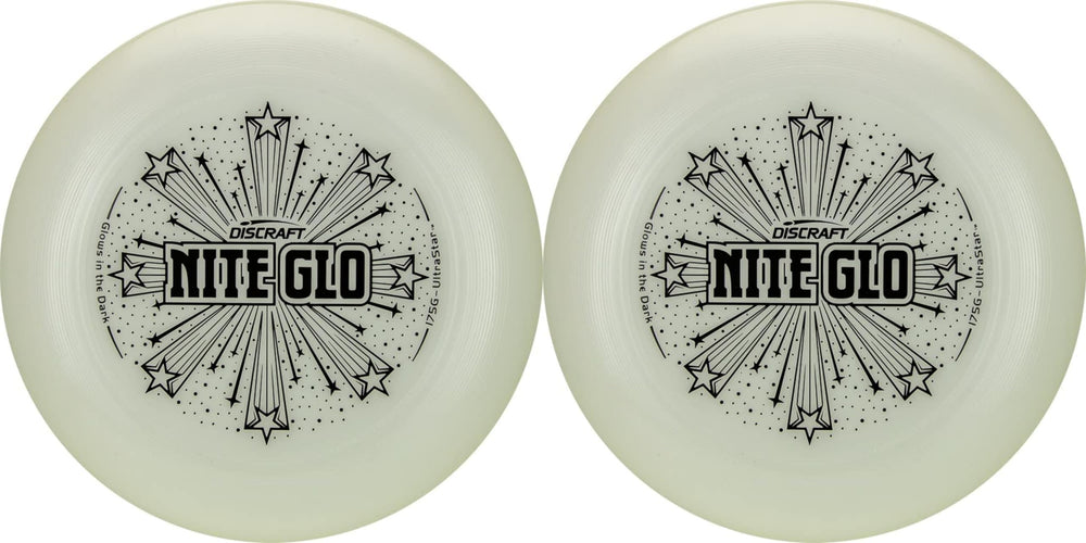 Discraft Ultra-Star front view showing official logo and glow finish for consistent play