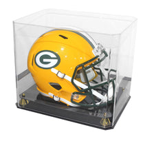DisplayGifts front view showing clear case and helmet visibility benefit