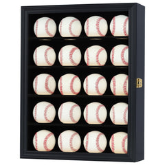 DisplayGifts open door revealing interior shelves and 40 item capacity for neat organization