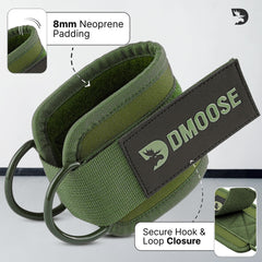 DMoose stainless steel double D-rings close detail for secure cable connection