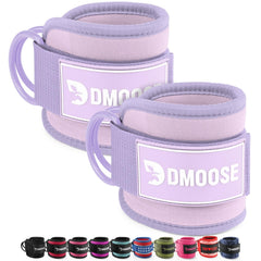 DMoose Fitness front view of lilac ankle straps showing pairing and fit benefit